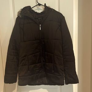 Macys Style&Co Brown Puffer Coat with Fur Hood- LIKE NEW